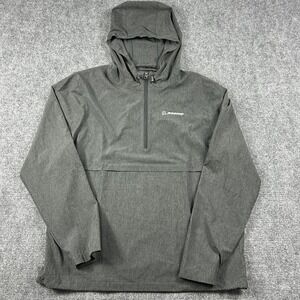 Boeing Anorak Stretch Pullover Mens Large Dark Gray 1/2 Zip Hooded Jacket New